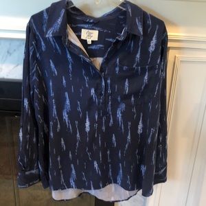 Cosmic Blue Love long-sleeved top